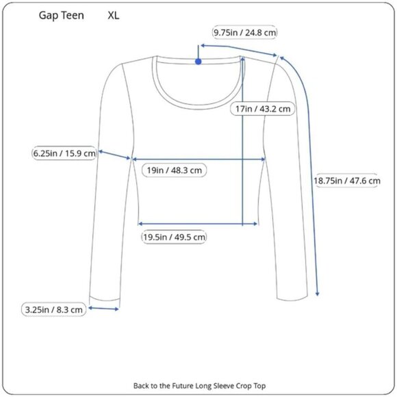 Gap Teen Back To The Future Long Sleeve Crop Top XL - Picture 14 of 14